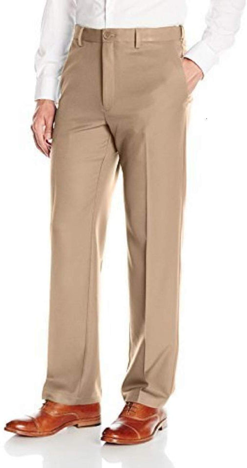 Haggar Cool 18 Pro pantalón de Cintura expandible con Parte Frontal Plana y Ajuste clásico para Hombre