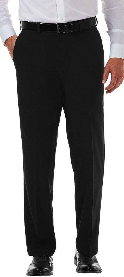 Haggar Cool 18 Pro pantalón de Cintura expandible con Parte Frontal Plana y Ajuste clásico para Hombre