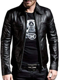 Dillo Leather Bomber Biker - Chamarra de Piel para Hombre, Color Negro