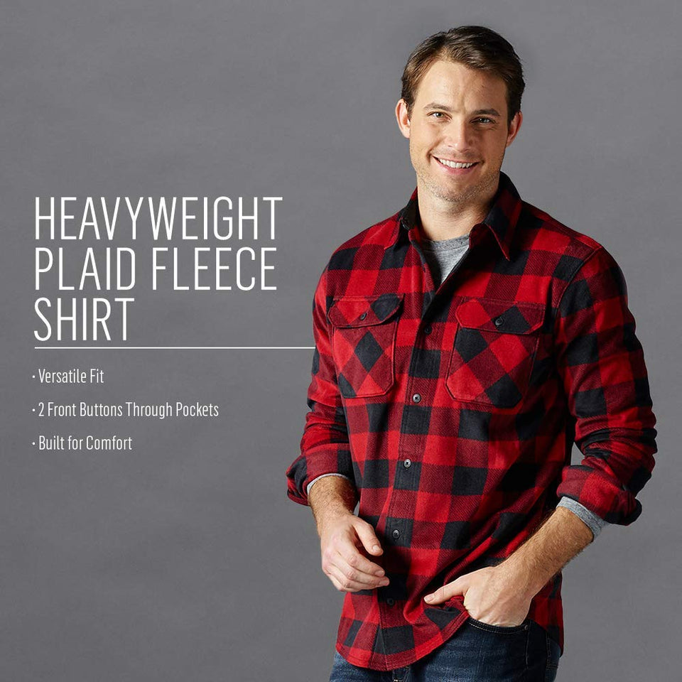 Wrangler Authentics Men's Long-Sleeve Plaid Fleece Shirt