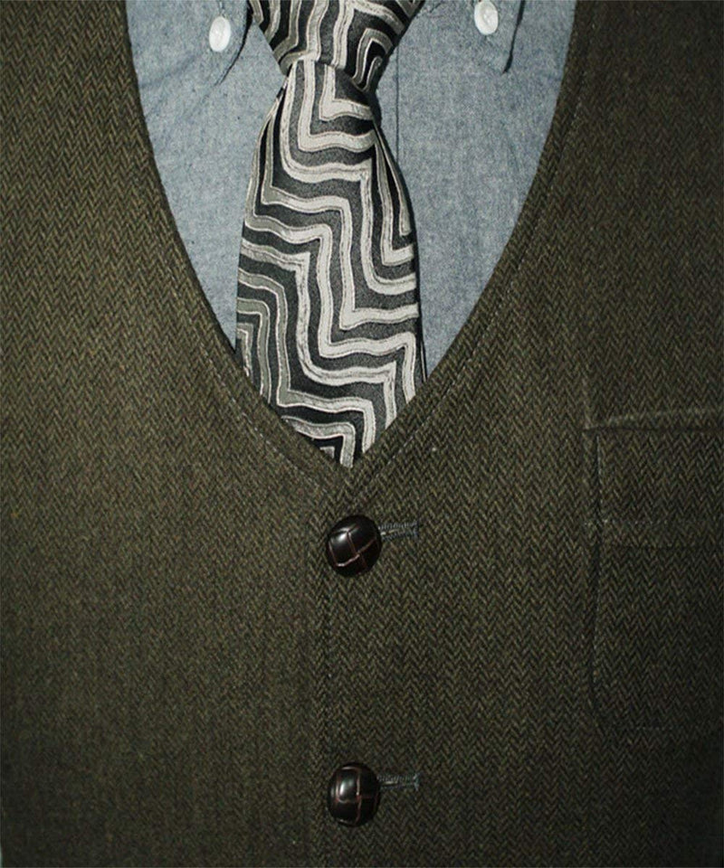 Pretygirl - Chaleco para Hombre con Cuello en V, 5 Botones, Cuello en V, Lana de Espiga, Casual