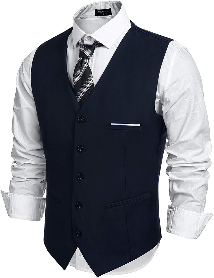 COOFANDY Chaleco de Vestir para Hombre, Estilo Formal, Ajustado, Chaleco