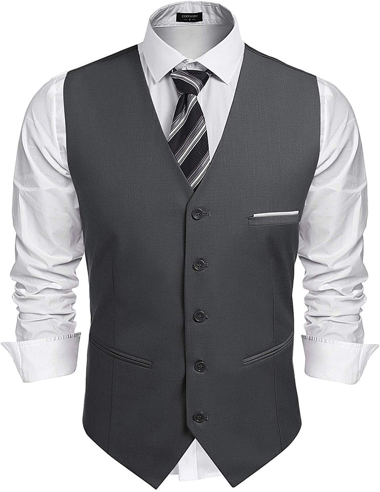 COOFANDY Chaleco de Vestir para Hombre, Estilo Formal, Ajustado, Chaleco