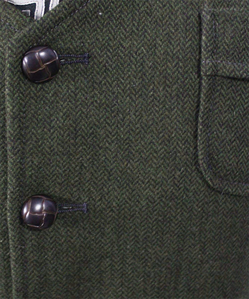 Pretygirl - Chaleco para Hombre con Cuello en V, 5 Botones, Cuello en V, Lana de Espiga, Casual
