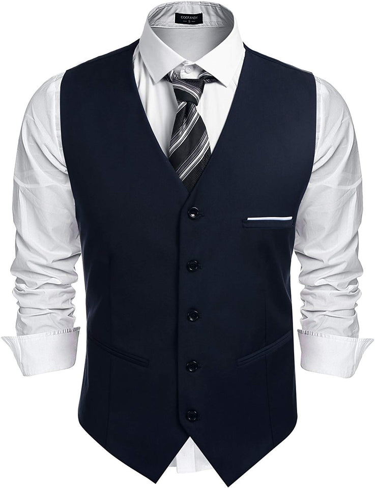 COOFANDY Chaleco de Vestir para Hombre, Estilo Formal, Ajustado, Chaleco