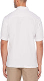 Cubavera - Camisa de Manga Corta para Hombre, diseño de Pata de Gallo, con Paneles insertados