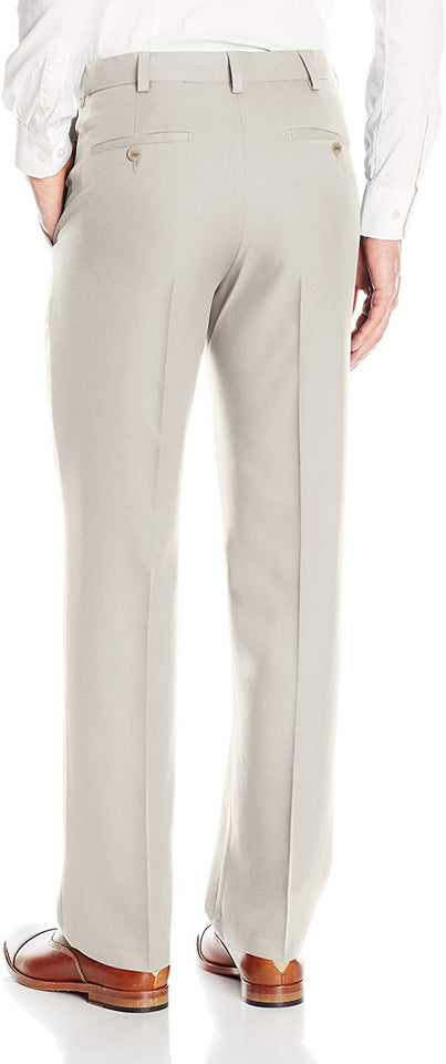 Haggar Cool 18 Pro pantalón de Cintura expandible con Parte Frontal Plana y Ajuste clásico para Hombre