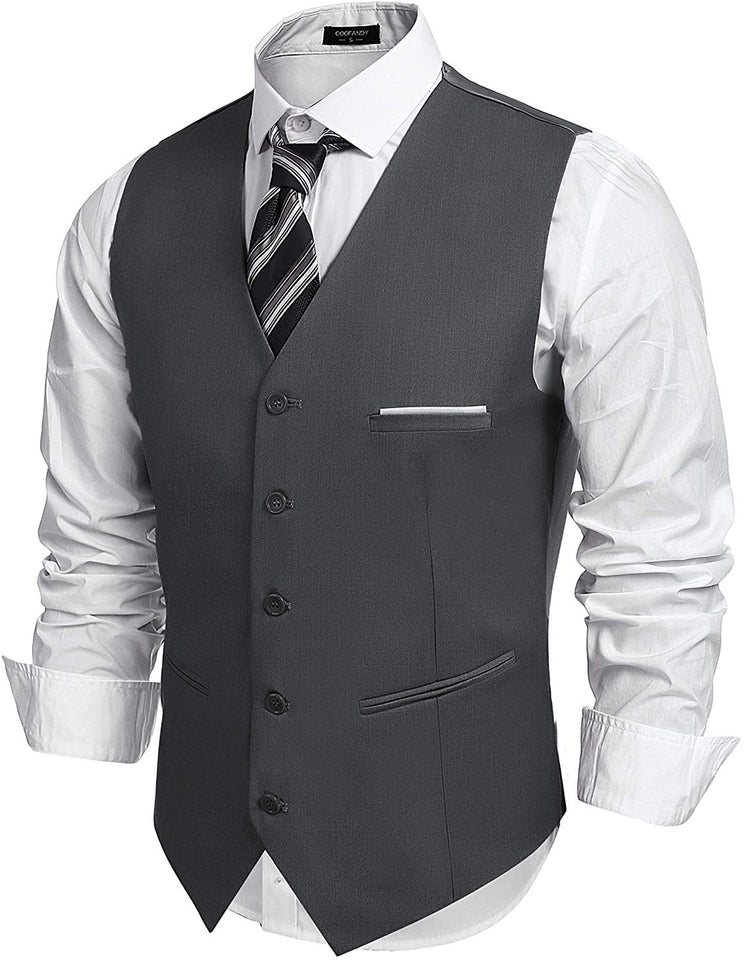 COOFANDY Chaleco de Vestir para Hombre, Estilo Formal, Ajustado, Chaleco