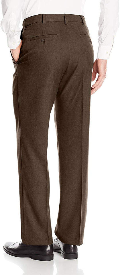 Haggar Cool 18 Pro pantalón de Cintura expandible con Parte Frontal Plana y Ajuste clásico para Hombre