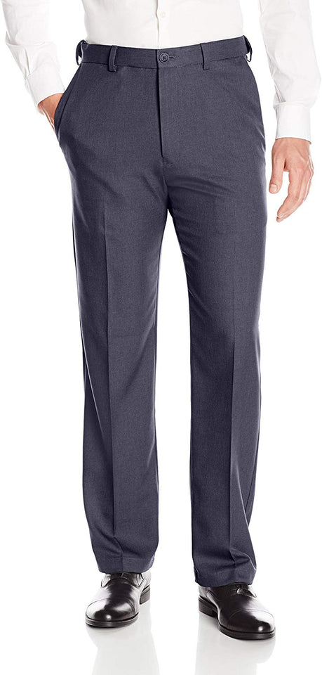 Haggar Cool 18 Pro pantalón de Cintura expandible con Parte Frontal Plana y Ajuste clásico para Hombre