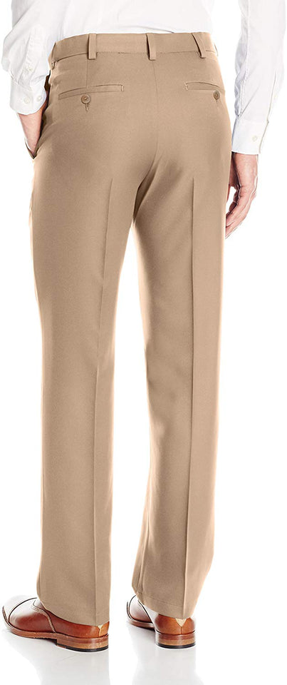 Haggar Cool 18 Pro pantalón de Cintura expandible con Parte Frontal Plana y Ajuste clásico para Hombre