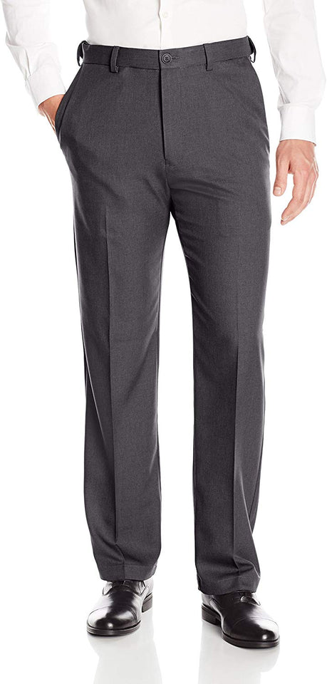 Haggar Cool 18 Pro pantalón de Cintura expandible con Parte Frontal Plana y Ajuste clásico para Hombre