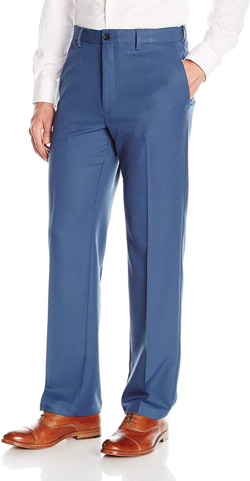 Haggar Cool 18 Pro pantalón de Cintura expandible con Parte Frontal Plana y Ajuste clásico para Hombre