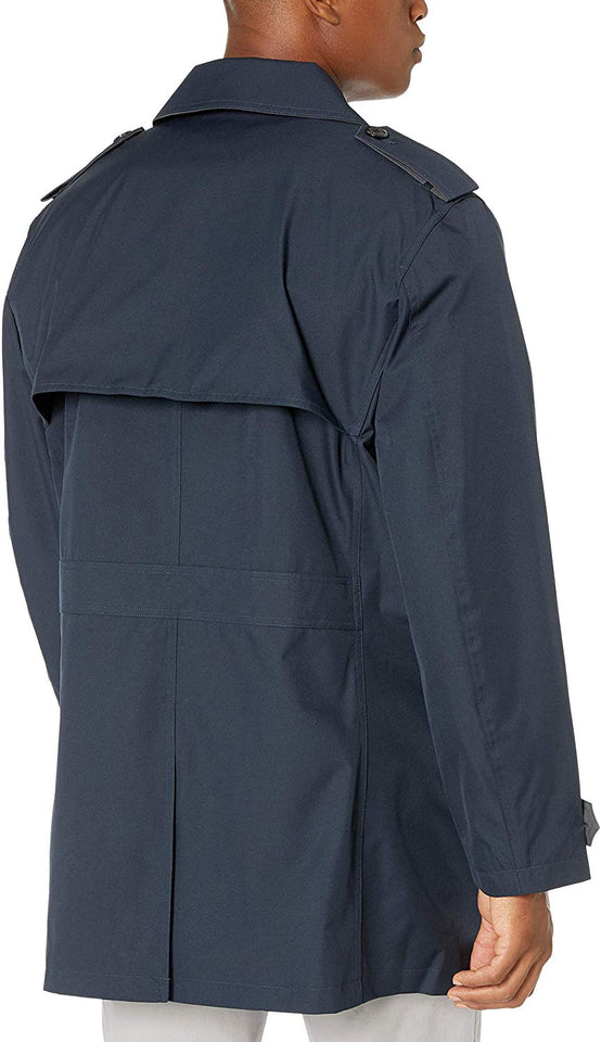 London Fog Fraser - Chubasquero Corto de Doble Pecho Abrigo Impermeable para Hombre