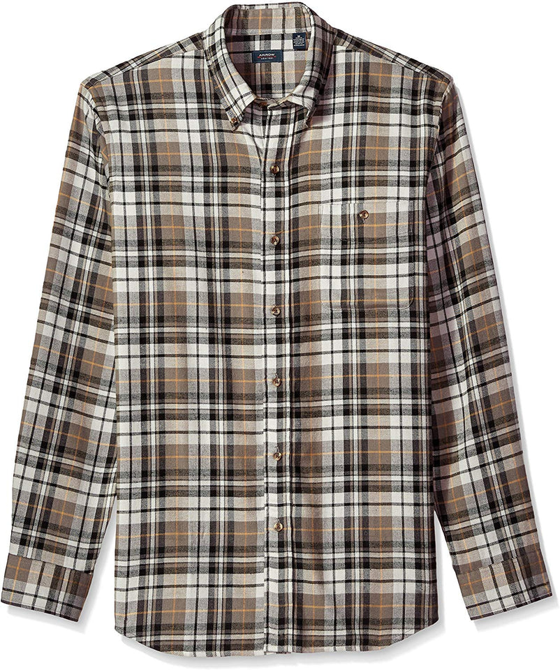 Arrow - Camisa de Franela de Manga Larga para Hombre