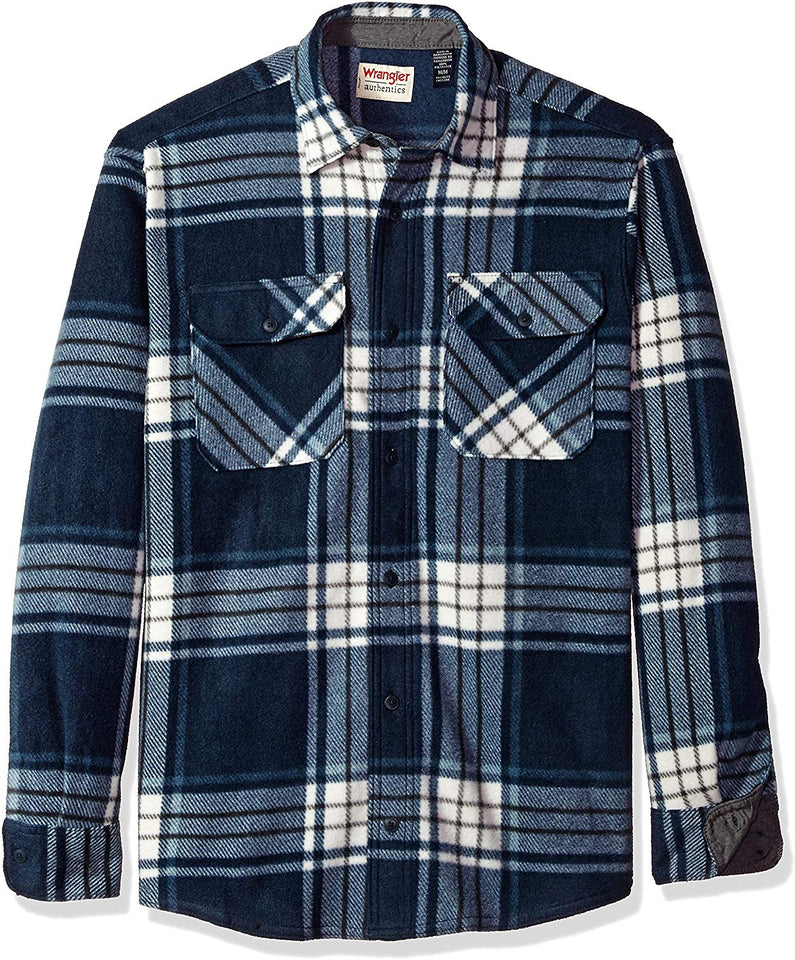 Wrangler Authentics Men's Long-Sleeve Plaid Fleece Shirt